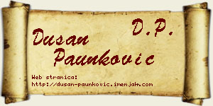 Dušan Paunković vizit kartica